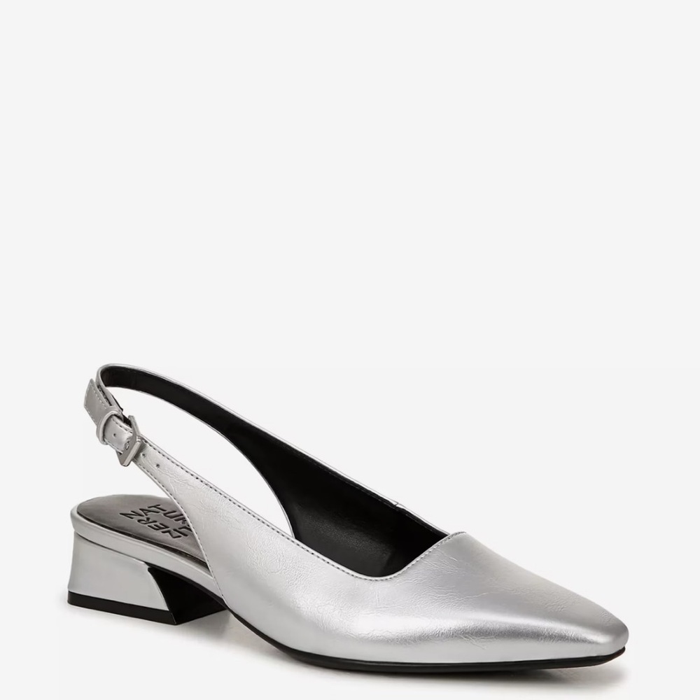 Naturalizer “Ginger” Silver Slingback Low Heel Women’s Size 8 - Worn Once